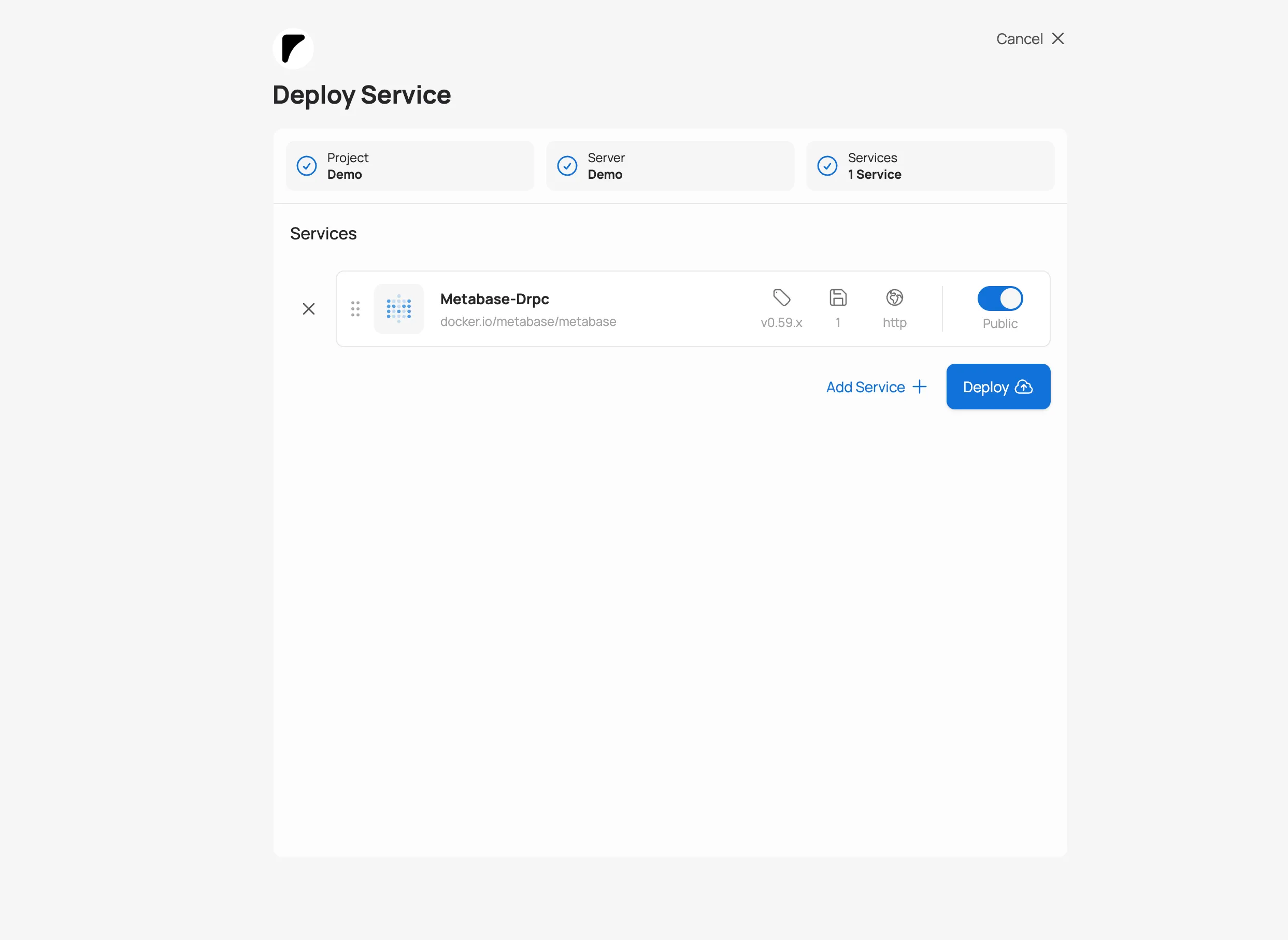 Metabase Preset Auswahl